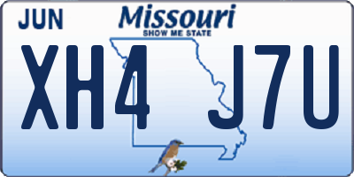 MO license plate XH4J7U
