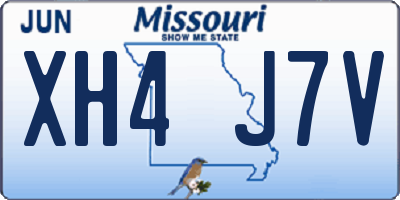 MO license plate XH4J7V