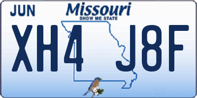 MO license plate XH4J8F