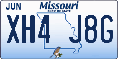MO license plate XH4J8G