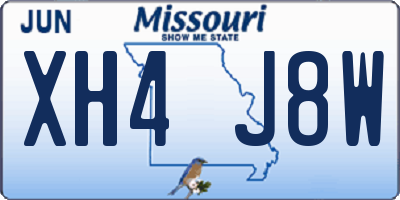 MO license plate XH4J8W