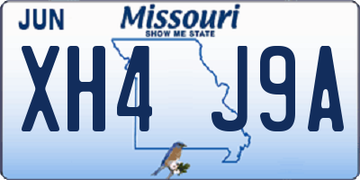 MO license plate XH4J9A