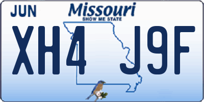 MO license plate XH4J9F