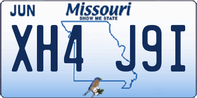 MO license plate XH4J9I