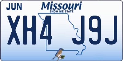 MO license plate XH4J9J