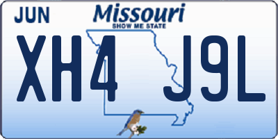 MO license plate XH4J9L
