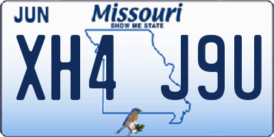 MO license plate XH4J9U