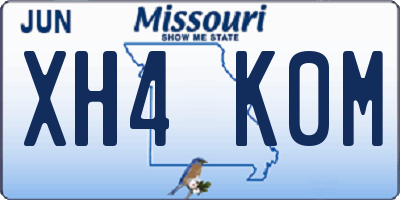 MO license plate XH4K0M