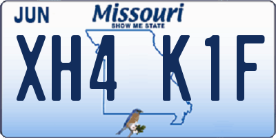 MO license plate XH4K1F