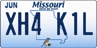 MO license plate XH4K1L