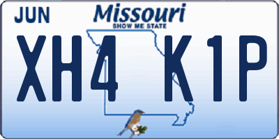 MO license plate XH4K1P