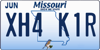 MO license plate XH4K1R
