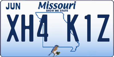 MO license plate XH4K1Z