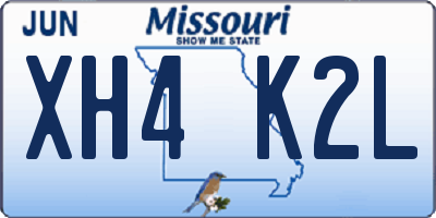 MO license plate XH4K2L