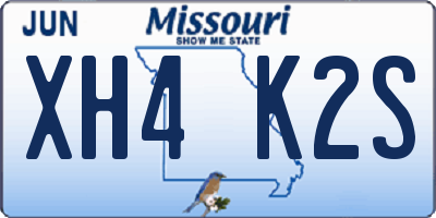 MO license plate XH4K2S