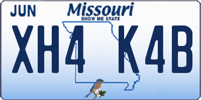 MO license plate XH4K4B