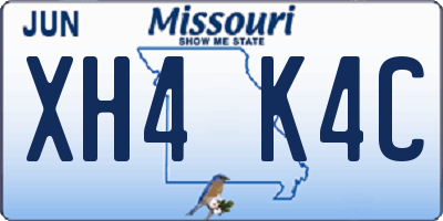 MO license plate XH4K4C