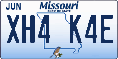 MO license plate XH4K4E