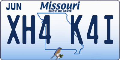 MO license plate XH4K4I