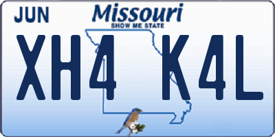 MO license plate XH4K4L
