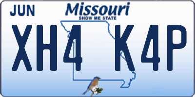 MO license plate XH4K4P