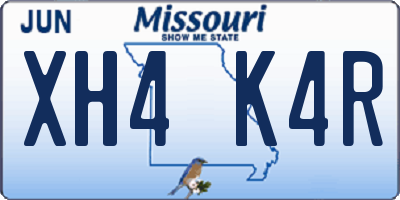 MO license plate XH4K4R