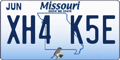 MO license plate XH4K5E