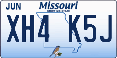 MO license plate XH4K5J