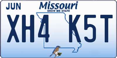 MO license plate XH4K5T