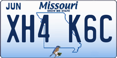 MO license plate XH4K6C