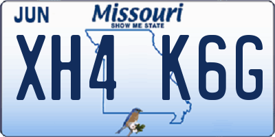 MO license plate XH4K6G