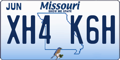 MO license plate XH4K6H