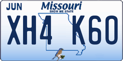 MO license plate XH4K6O