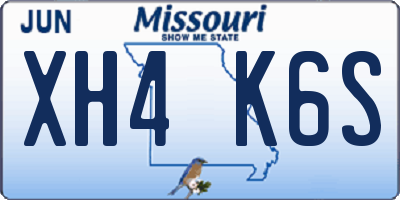 MO license plate XH4K6S