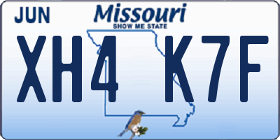 MO license plate XH4K7F