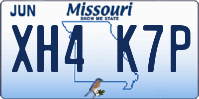 MO license plate XH4K7P