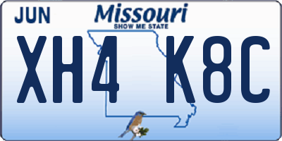 MO license plate XH4K8C