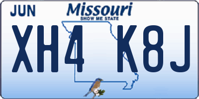 MO license plate XH4K8J