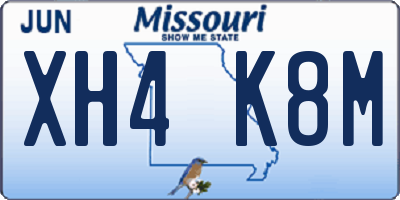 MO license plate XH4K8M