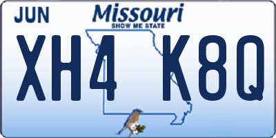 MO license plate XH4K8Q
