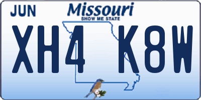 MO license plate XH4K8W