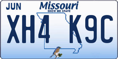 MO license plate XH4K9C