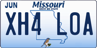 MO license plate XH4L0A