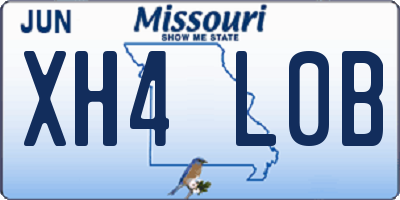 MO license plate XH4L0B