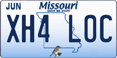 MO license plate XH4L0C