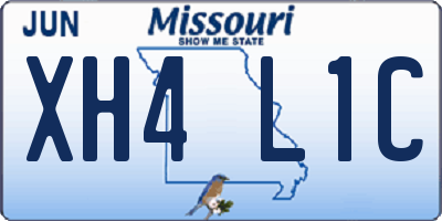 MO license plate XH4L1C