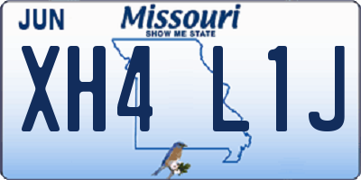 MO license plate XH4L1J