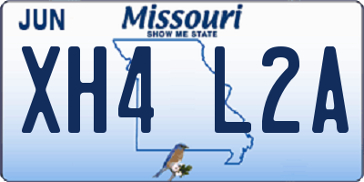 MO license plate XH4L2A