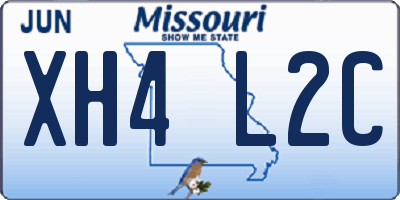 MO license plate XH4L2C