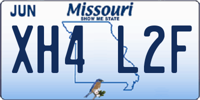 MO license plate XH4L2F